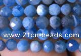 CTG761 15.5 inches 4mm faceted round tiny apatite gemstone beads