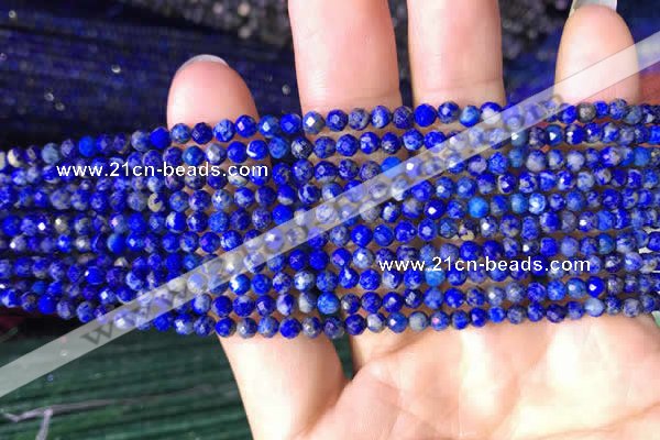 CTG782 15.5 inches 3mm faceted round tiny lapis lazuli beads wholesale