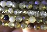 CTG818 15.5 inches 3mm faceted round tiny green garnet beads