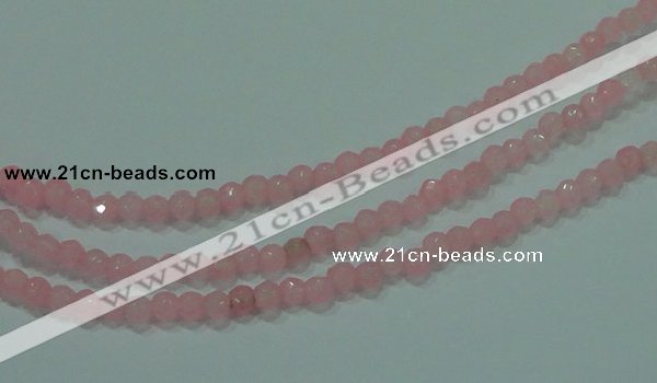 CTG86 15.5 inches 3mm faceted round tiny dyed white jade beads wholesale