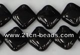 CTO127 15.5 inches 15*15mm diamond black tourmaline beads