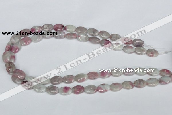 CTO203 15.5 inches 10*14mm oval pink tourmaline gemstone beads