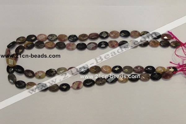 CTO35 15.5 inches 9*12mm faceted oval natural tourmaline beads