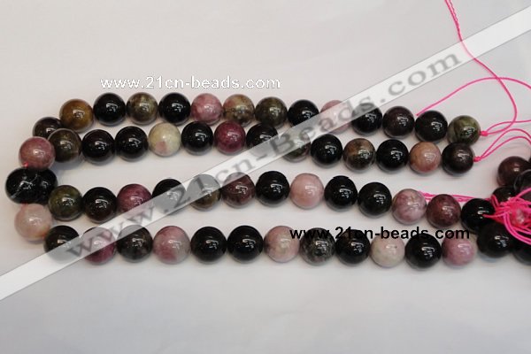 CTO361 15.5 inches 14mm round natural tourmaline gemstone beads