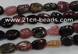 CTO71 15.5 inches 6*8mm nuggets natural tourmaline gemstone beads