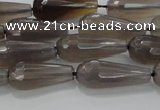 CTR106 15.5 inches 8*20mm faceted teardrop grey agate beads
