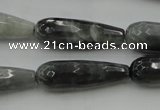 CTR31 15.5 inches 10*30mm faceted teardrop eagle eye jasper beads