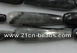 CTR48 15.5 inches 10*40mm faceted teardrop eagle eye jasper beads