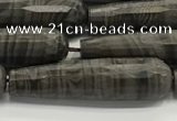 CTR62 15.5 inches 10*40mm faceted teardrop zebra jasper beads