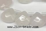 CTR630 Top drilled 13*13mm faceted briolette rose quartz beads