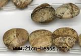 CTR640 Top drilled 13*13mm faceted briolette picture jasper beads