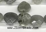 CTR642 Top drilled 13*13mm faceted briolette labradorite beads