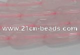 CTR91 15.5 inches 8*20mm faceted teardrop rose quartz beads