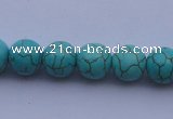 CTU07 15.5 inches 16mm round blue turquoise strand beads Wholesale