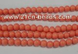 CTU1311 15.5 inches 4mm round synthetic turquoise beads