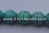 CTU16 15.5 inches 16mm faceted round blue turquoise beads Wholesale