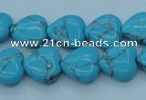 CTU199 16 inches 14*14mm heart imitation turquoise beads wholesale