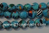 CTU2010 15.5 inches 8mm flat round synthetic turquoise beads