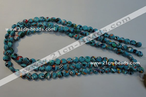 CTU2010 15.5 inches 8mm flat round synthetic turquoise beads
