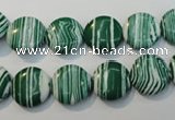 CTU2051 15.5 inches 10mm flat round synthetic turquoise beads