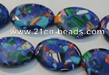CTU2092 15.5 inches 15*20mm oval synthetic turquoise beads