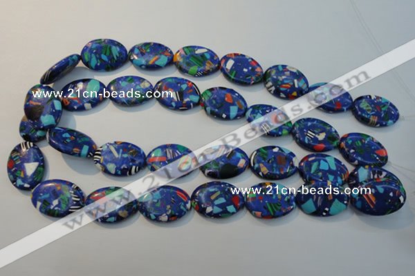 CTU2092 15.5 inches 15*20mm oval synthetic turquoise beads