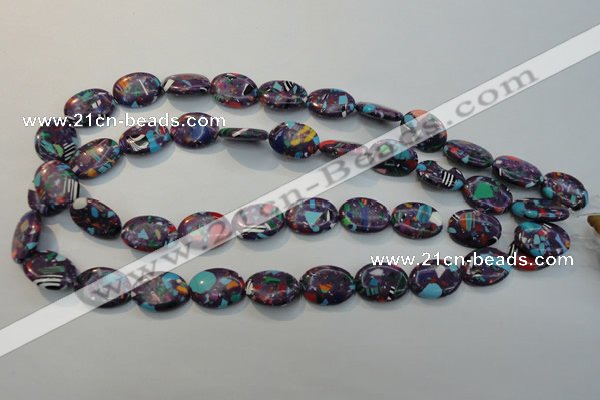 CTU2130 15.5 inches 12*16mm oval synthetic turquoise beads