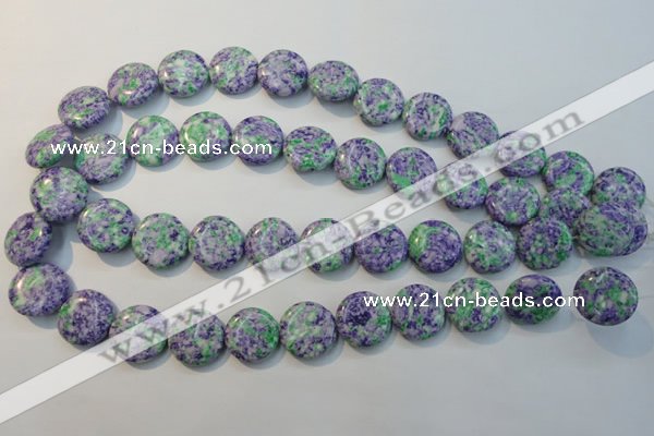 CTU2165 15.5 inches 18mm flat round synthetic turquoise beads
