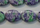 CTU2173 15.5 inches 18*25mm oval synthetic turquoise beads