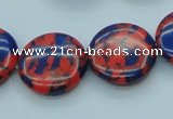 CTU236 16 inches 20mm flat round imitation turquoise beads wholesale