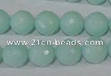 CTU2575 15.5 inches 12mm faceted round synthetic turquoise beads