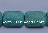 CTU26 15.5 inches 30*40mm rectangle blue turquoise beads Wholesale