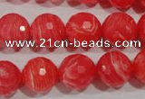 CTU2745 15.5 inches 14mm faceted round synthetic turquoise beads