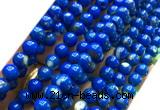 CTU3153 15 inches 4mm round gold vein howlite turquoise beads