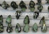 CTU488 Top-drilled 7*10mm faceted teardrop African turquoise beads
