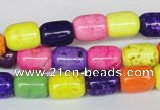 CTU709 15.5 inches 8*11mm column dyed turquoise beads wholesale