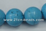 CTU882 15.5 inches 20mm round dyed turquoise beads wholesale