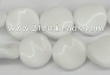 CTW18 15.5 inches 16mm twisted coin white agate beads wholesale