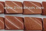 CTW390 15.5 inches 18*25mm twisted rectangle goldstone beads