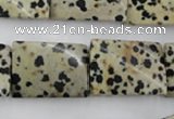 CTW397 15.5 inches 18*25mm twisted rectangle dalmatian jasper beads
