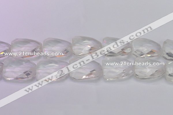 CTW510 15.5 inches 30*40mm faceted & twisted synthetic quartz beads