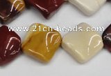 CTW54 15.5 inches 15*15mm twisted diamond mookaite beads