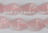 CTW80 15.5 inches 15*20mm twisted oval rose quartz beads