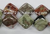 CUG159 15.5 inches 14*14mm diamond australian unakite beads
