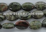 CUG168 15.5 inches 10*14mm oval australian unakite beads