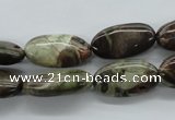 CUG169 15.5 inches 10*20mm oval australian unakite beads