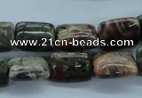 CUG176 15.5 inches 10*14mm rectangle australian unakite beads