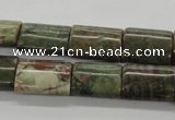 CUG178 15.5 inches 13*18mm flat tube australian unakite beads