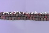 CUG182 15.5 inches 8mm round matte unakite gemstone beads