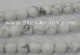 CWB212 15.5 inches 8mm faceted round natural white howlite beads